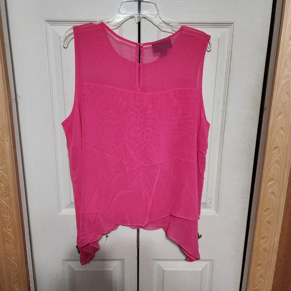Attention Bright Pink Sleeveless Blouse - Picture 8 of 10
